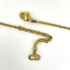 Christian Dior Logo Rhinestone Necklace CD GP — view 4