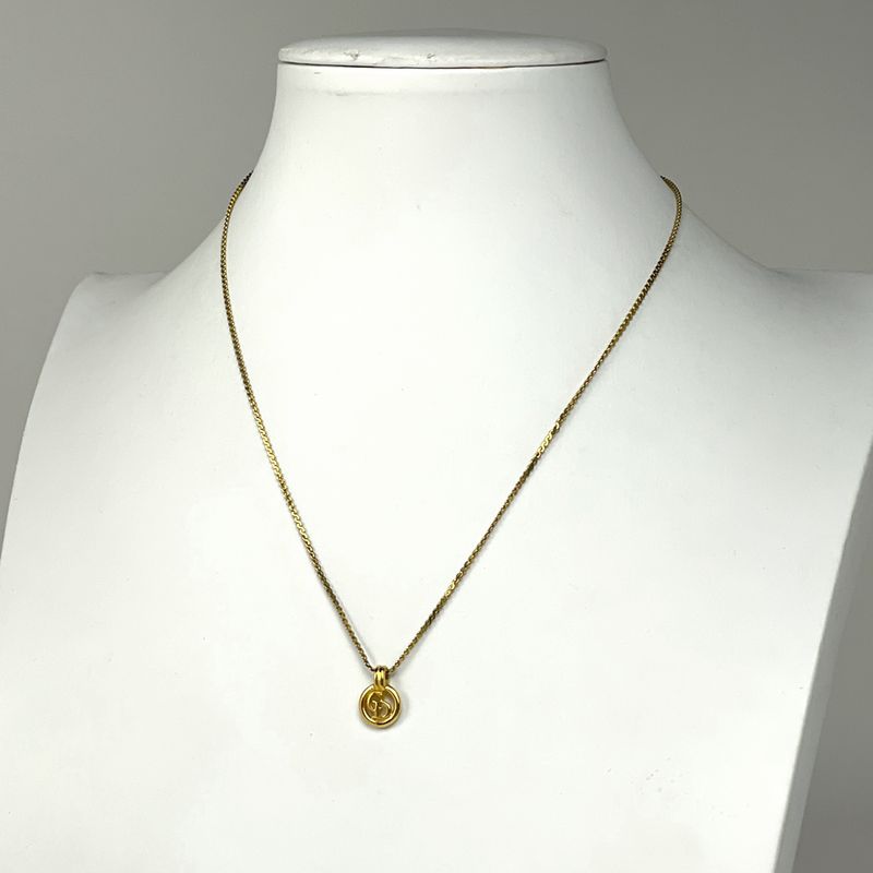 Christian Dior Logo Necklace Round CD GP — view 5