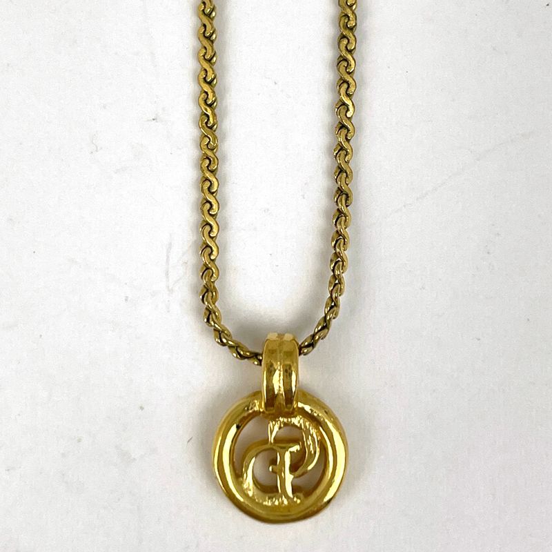 Christian Dior Logo Necklace Round CD GP — view 3