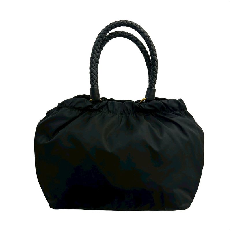 Prada Logo Hardware Ribbon Tessuto Nylon Leather 2-Way