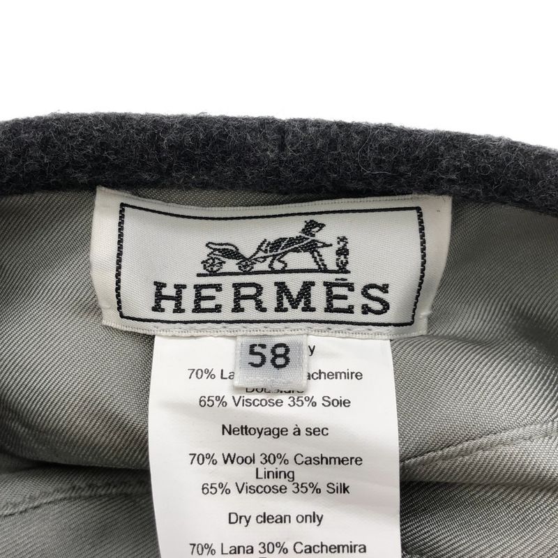 Hermes Wool Cashmere Beret Gray 58 — view 5