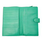Bottega Veneta Intrecciato Round Zipper Long Wallet Green Leather — view 8