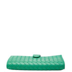 Bottega Veneta Intrecciato Round Zipper Long Wallet Green Leather — view 3