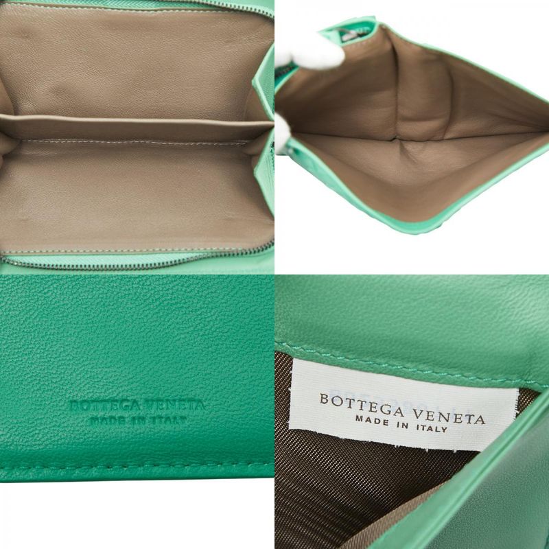 Bottega Veneta Intrecciato Round Zipper Long Wallet Green Leather — view 9