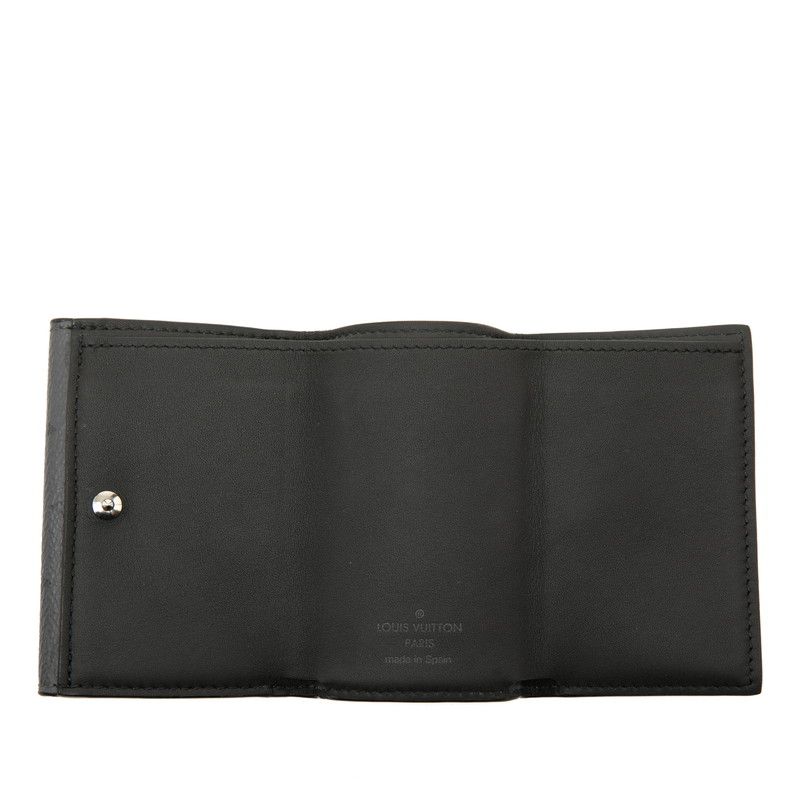 Louis Vuitton Monogram Eclipse Discovery Trifold Compact Wallet Black — view 6