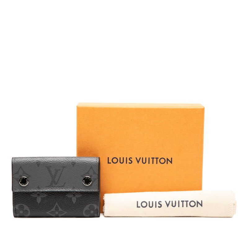Louis Vuitton Monogram Eclipse Discovery Trifold Compact Wallet Black — view 8