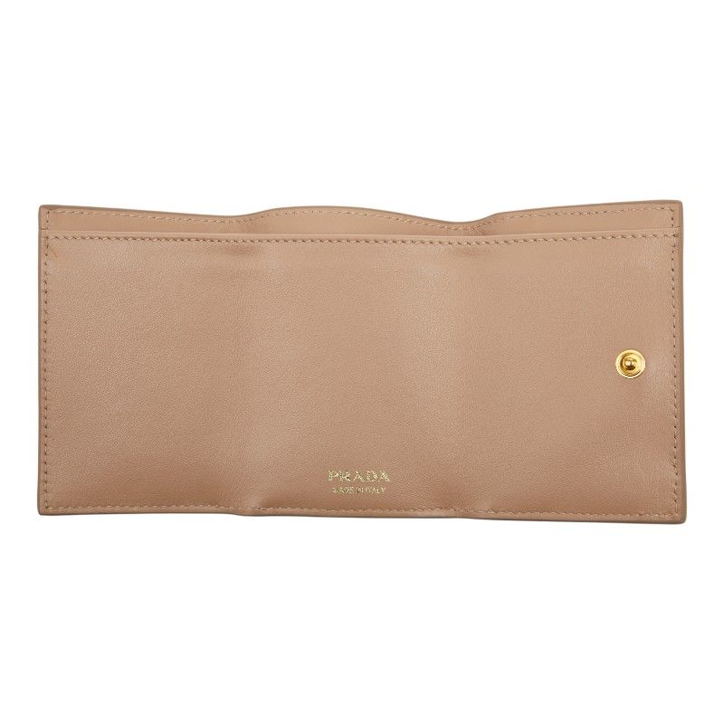Prada Trifold Compact Wallet 1 Mh021 Beige Viterodino Leather — view 6