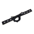 Chanel Coco Mark Logo Ribbon Chouche Hair Accessory Black White Silk — view 2