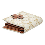 Celine Triomphe Small Strap Wallet Ivory Brown Leather — view 5