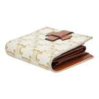 Celine Triomphe Small Strap Wallet Ivory Brown Leather — view 4