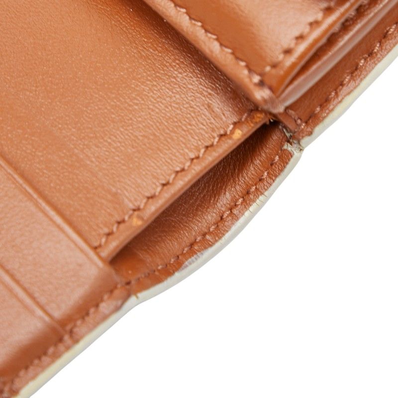 Celine Triomphe Small Strap Wallet Ivory Brown Leather — view 8