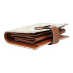 Celine Triomphe Small Strap Wallet Ivory Brown Leather — view 7