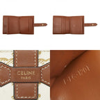 Celine Triomphe Small Strap Wallet Ivory Brown Leather — view 9