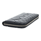 Bottega Veneta Intrecciato Round Zipper Long Wallet Black Leather — view 7