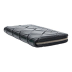 Bottega Veneta Intrecciato Round Zipper Long Wallet Black Leather — view 4