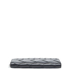 Bottega Veneta Intrecciato Round Zipper Long Wallet Black Leather — view 3