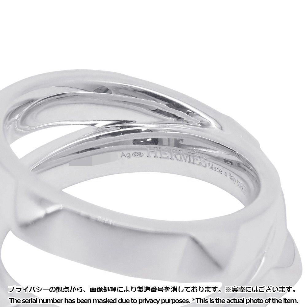 Hermes Ring Cl De-h Double Round Silver 53 — view 8