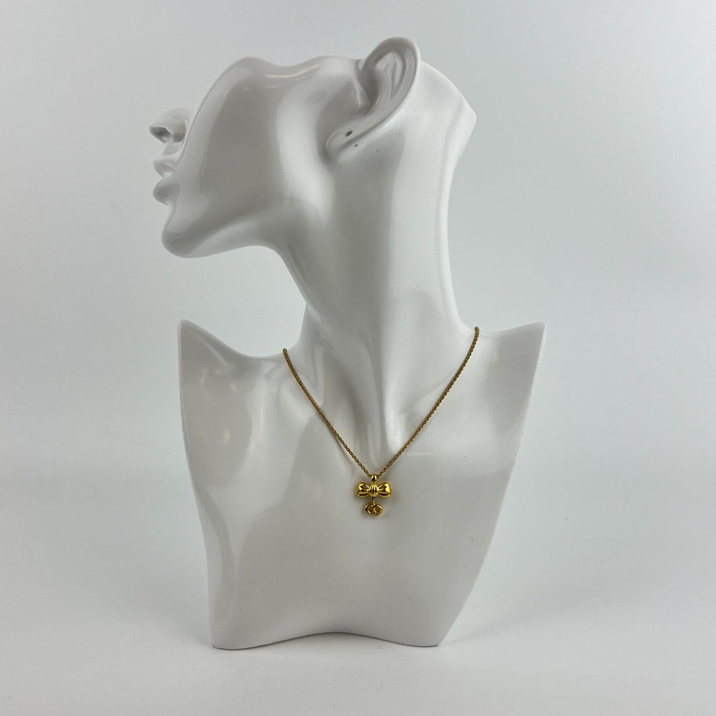 Dior Necklace Pendant Logo Gold Vintage — view 2