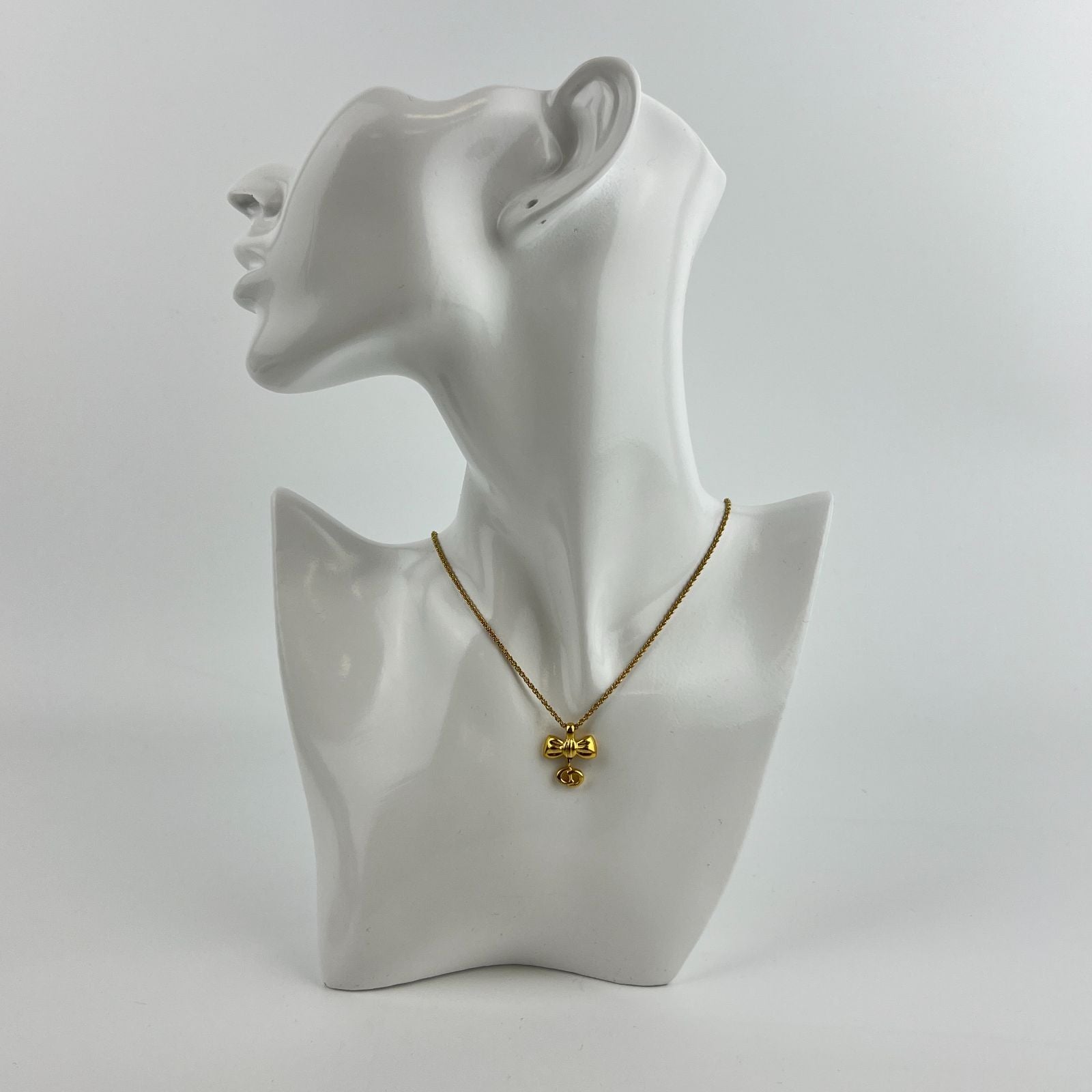 Dior Necklace Pendant Logo Gold Vintage — view 2