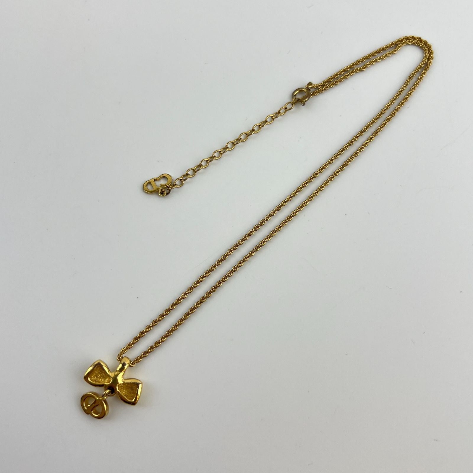 Dior Necklace Pendant Logo Gold Vintage — view 4