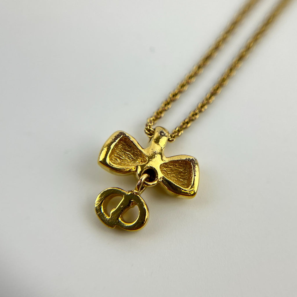 Dior Necklace Pendant Logo Gold Vintage — view 5