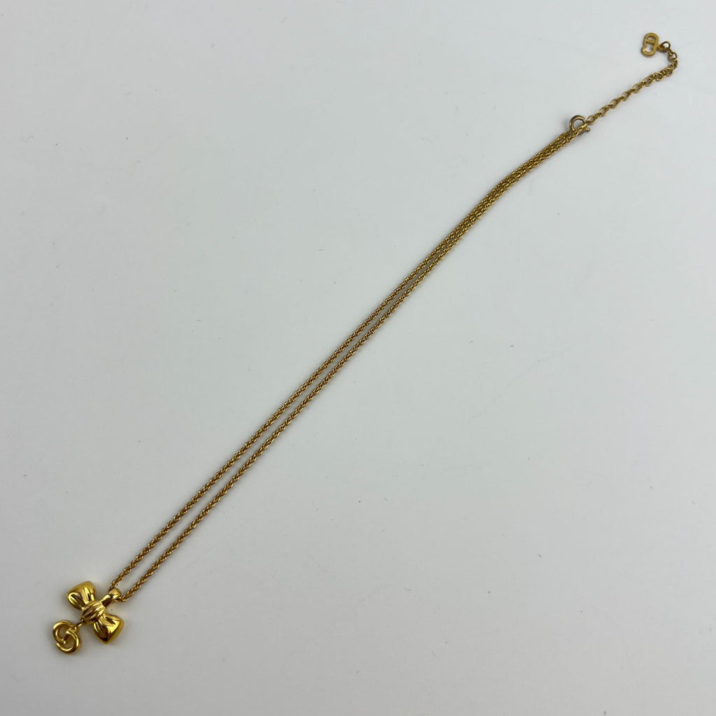 Dior Necklace Pendant Logo Gold Vintage — view 3