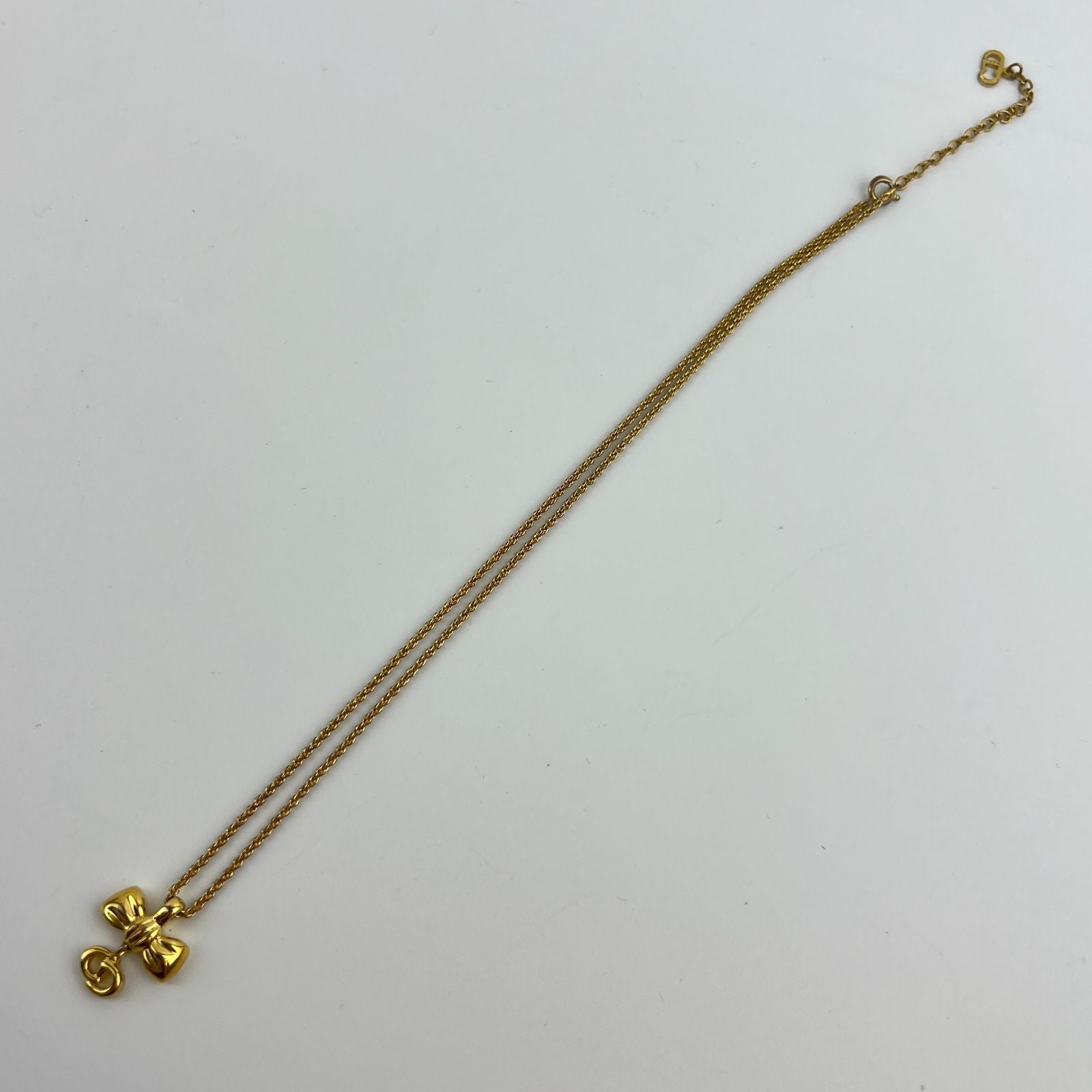 Dior Necklace Pendant Logo Gold Vintage — view 3
