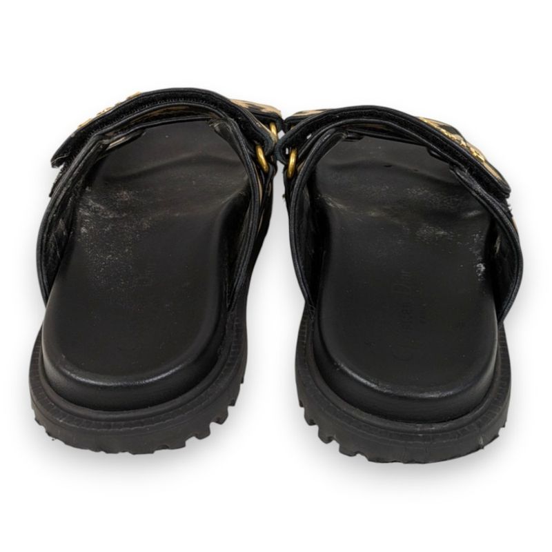 Christian Dior Act Leopard Slide Sandals Beige Black — view 6