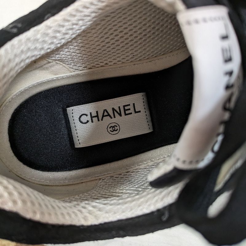 Chanel Coco Mark Print Suede Sneakers Size 42 22AW — view 8