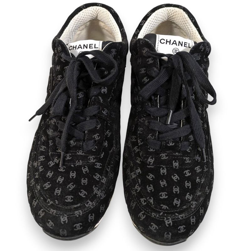 Chanel Coco Mark Print Suede Sneakers Size 42 22AW — view 3
