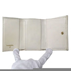 Chanel Wallet Quilted Trifold Caviar Leather White — view 9