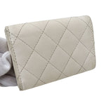 Chanel Wallet Quilted Trifold Caviar Leather White — view 6