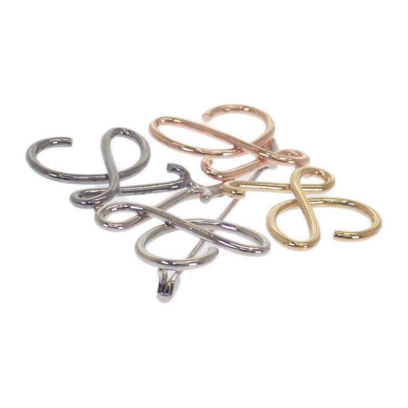 Loewe Anagram Brooch X10 Metal Multicolor Gold Silver Classic Fashion — view 4
