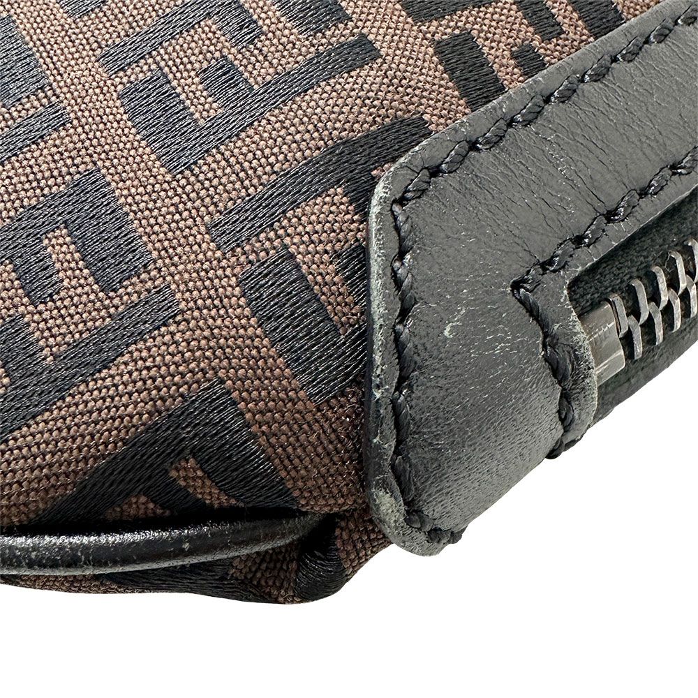 Fendi Bag Zucchino One Shoulder Handbag Brown Mini Small — view 6