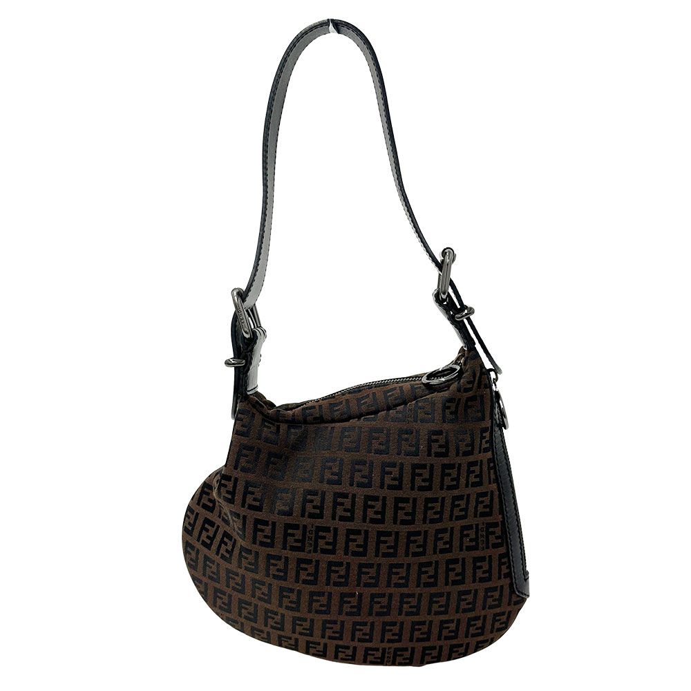 Fendi Bag Zucchino One Shoulder Handbag Brown Mini Small — view 2