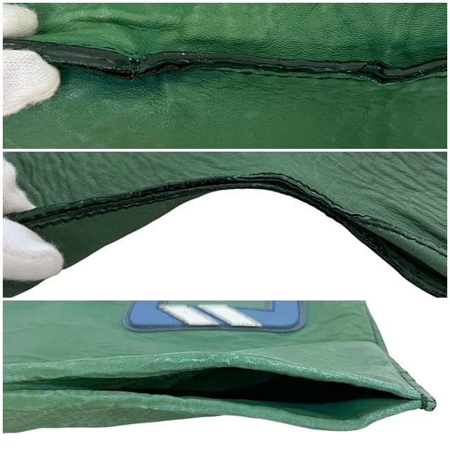Prada Tote Bag Initial Patch Green Large Leather Nappaleather — view 4