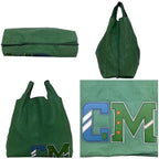 Prada Tote Bag Initial Patch Green Large Leather Nappaleather — view 2