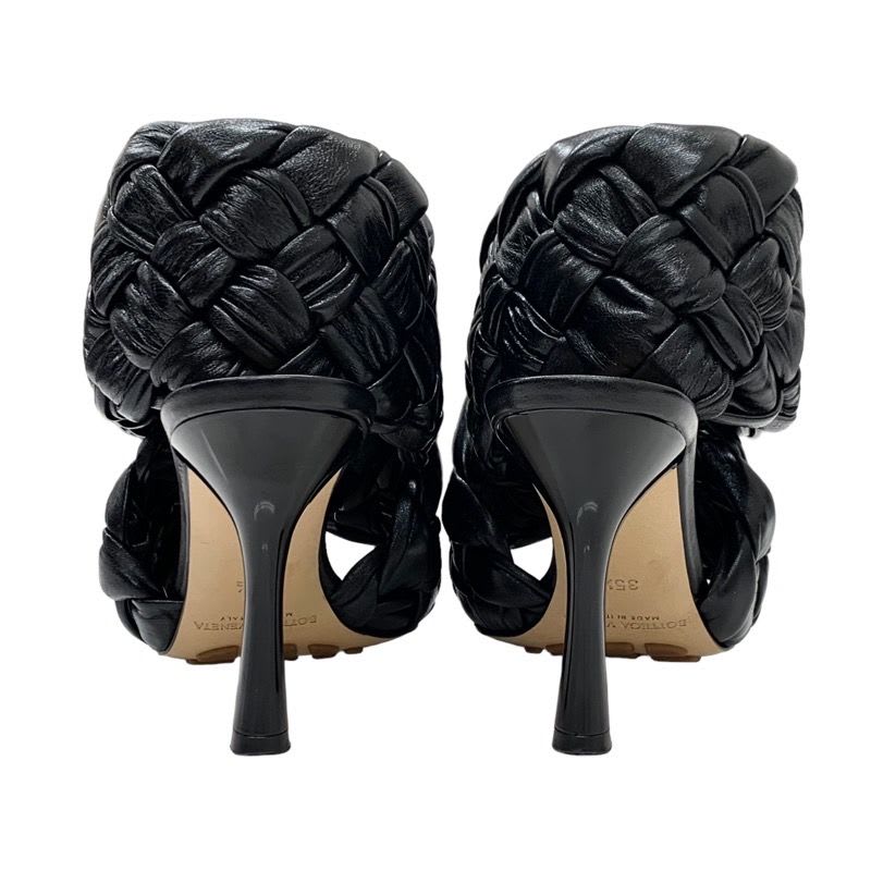Bottega Veneta Intrecciato Sandals Shoes Leather Black Cross Strap Braided — view 5