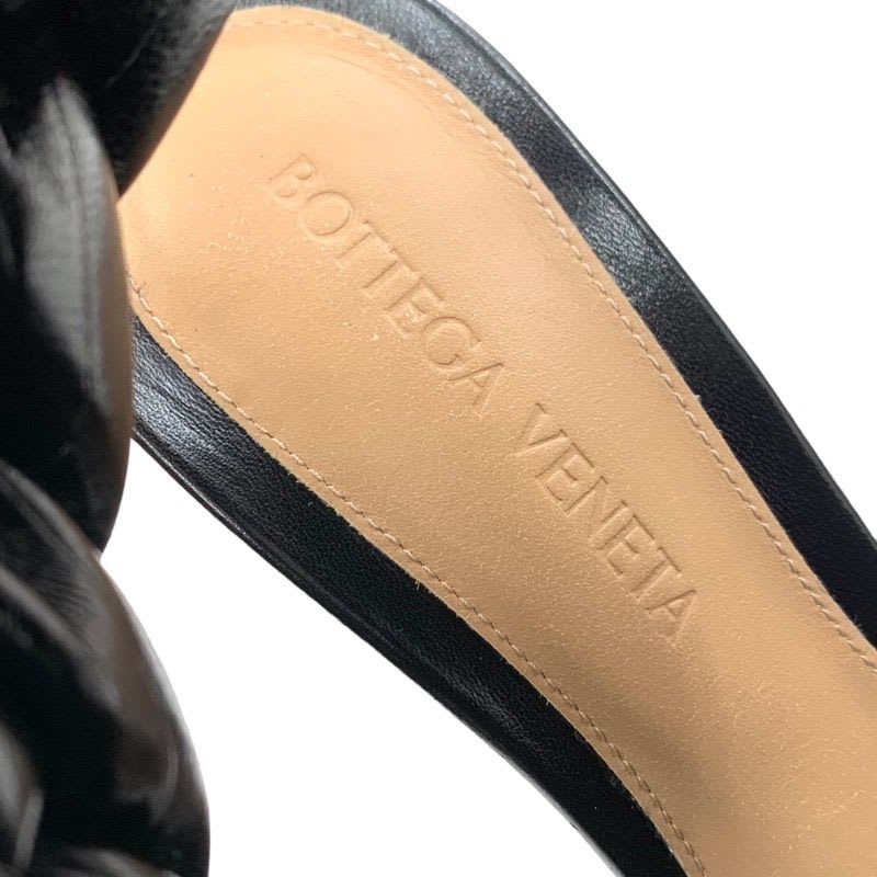 Bottega Veneta Intrecciato Sandals Shoes Leather Black Cross Strap Braided — view 7