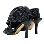 Bottega Veneta Intrecciato Sandals Shoes Leather Black Cross Strap Braided — view 4