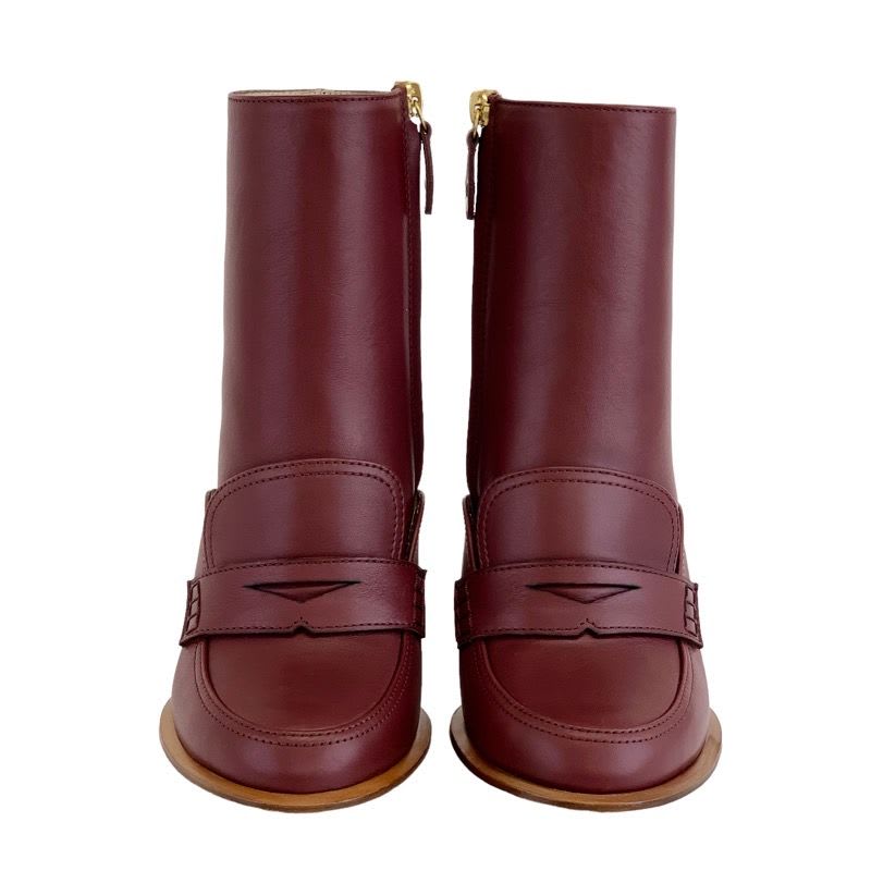 Loewe Boots Short Shoes Leather Bordeaux — view 2