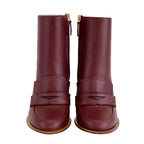 Loewe Boots Short Shoes Leather Bordeaux — view 2