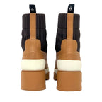 Hermes Boots Short Shoes Leather Fabric Camel Brown Sock — view 5