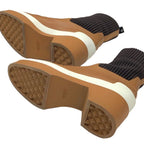 Hermes Boots Short Shoes Leather Fabric Camel Brown Sock — view 6