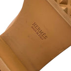 Hermes Boots Short Shoes Leather Fabric Camel Brown Sock — view 8