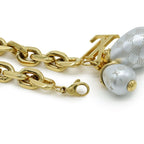 Louis Vuitton Bracelet Damier Pearl Logo Chain GP Faux — view 5