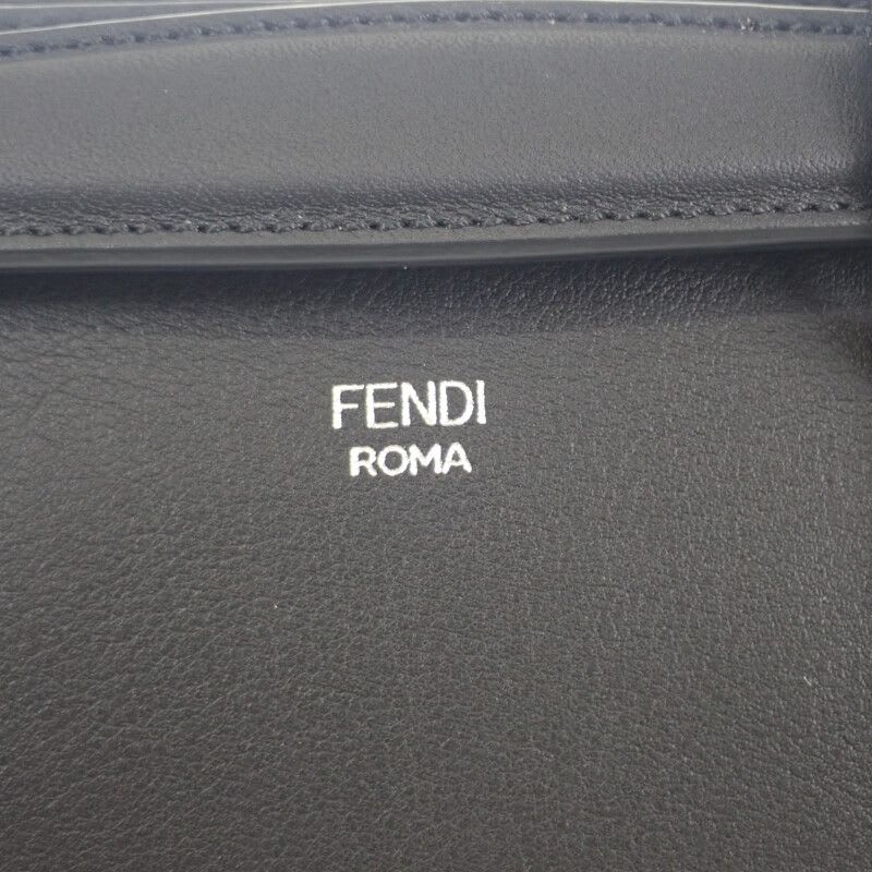 Fendi Visible Medium 8 Bl146 2-Way Bag Shoulder Calfskin Black Silver — view 8