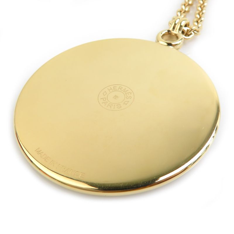 Hermes Pendant Necklace Medaille Cadrige GM — view 5