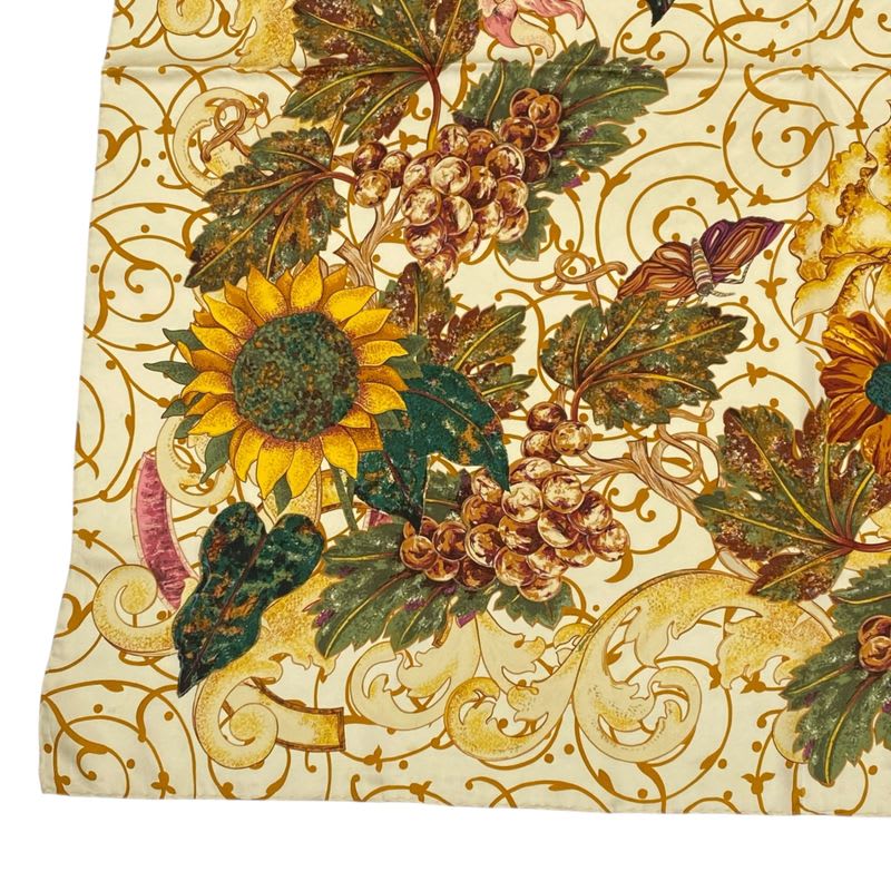 Chanel Scarf Large Silk Floral Pattern Coco Mark Logo Multicolor — view 4