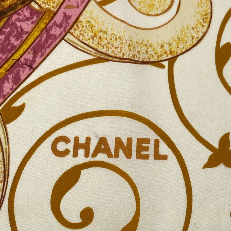 Chanel Scarf Large Silk Floral Pattern Coco Mark Logo Multicolor — view 7